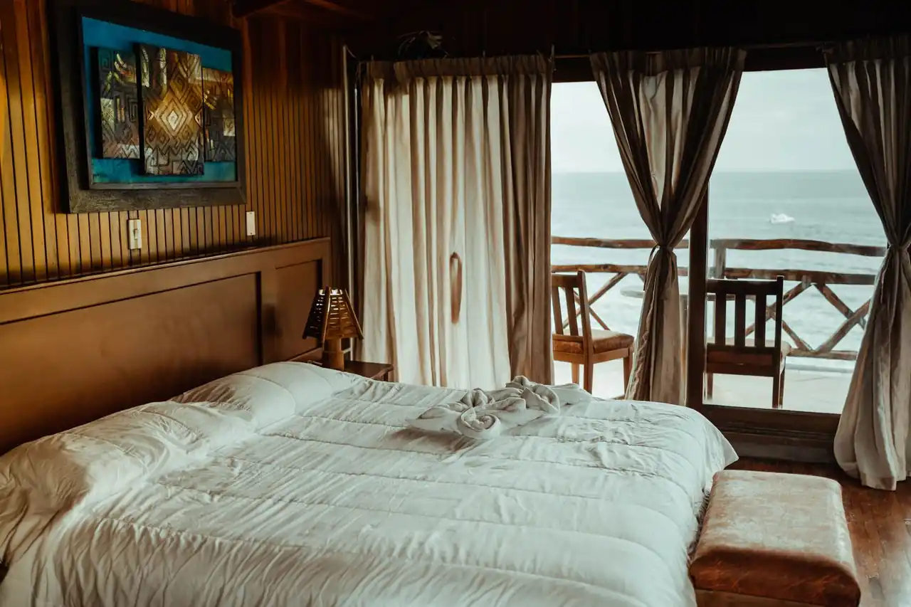 Luxurious bedroom with stunning panoramic view
