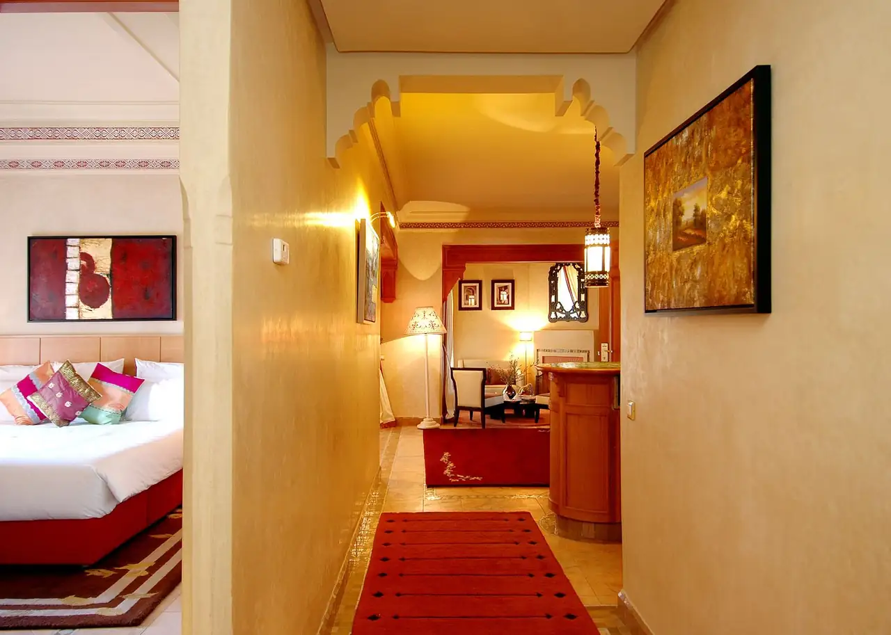 Luxurious suite at Pineforgecreative featuring elegant decor and warm lighting